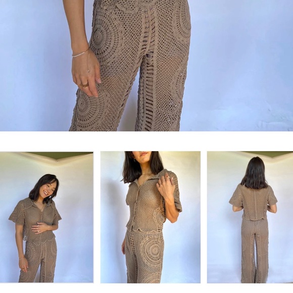 NWT Brown crochet set - Picture 3 of 3